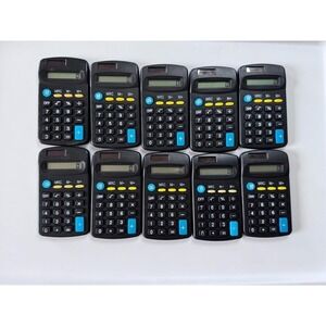 SMALL MINI POCKET CALCULATOR School Office 8 Digit Solar Power Set Of 10 Tested